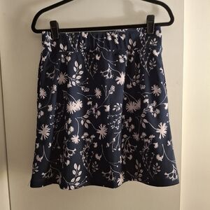 National Women's Floral Navy Blue And White Skort